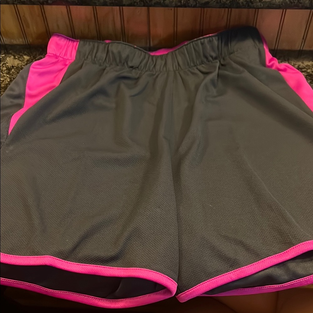 Adidas Black and Pink Athletic Shorts